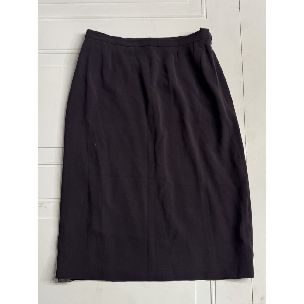 MaxMara Vintage Skirt Women's Size 6 Black Midi Pencil Pleated Lines Skirt